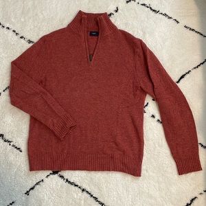 Rust Color Quarter Zip Sweater